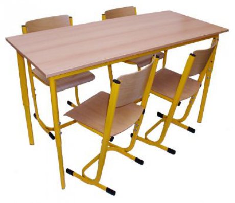 Výškově stavitelná sestava MILA VI., dětský stůl obdélníkový + 4 x židle