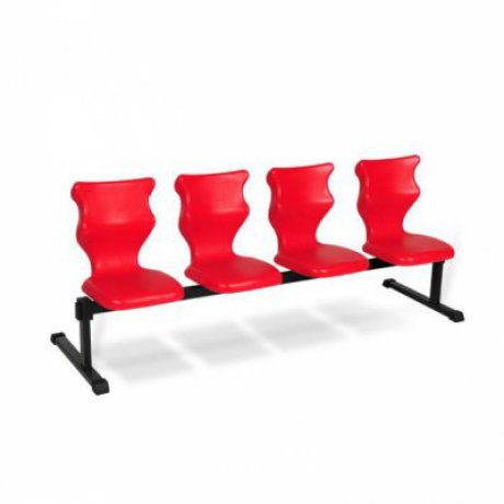 Čtyřmístná ergonomická lavice - výška sedáku 38 cm, červená