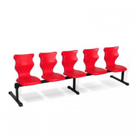 Pětimístná ergonomická lavice - výška sedáku 38 cm, červená