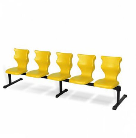 Dětská pětimístná ergonomická lavice - výška sedáku 35 cm, žlutá