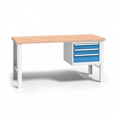 150 x 68,5 cm - profesionální dílenský stůl se zásuvkami, výškově stavitelný