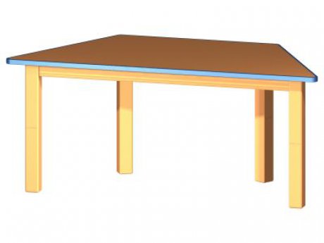 120 x 60 cm - Lichoběžníkový stůl TERA s barevnou hranou