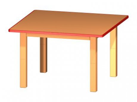 80 x 80 cm - Čtvercový stůl s barevnou hranou TERA
