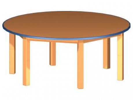 120 cm - Kulatý stůl TERA s barevnou hranou