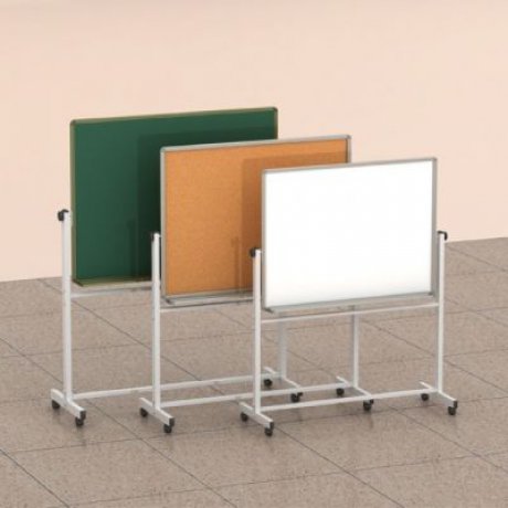 240 x 120 cm - Pojízdná keramická/magnetická tabule s odkládací lištou