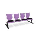 Dětská čtyřmístná ergonomická lavice - výška sedáku 31 cm, fialová