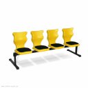 Dětská čtyřmístná ergonomická lavice - výška sedáku 35 cm, žlutá