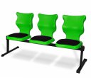 Trojmístná ergonomická lavice - výška sedáku 43 cm, zelená