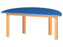 120 x 60 cm - Půlkruhový stůl TERA s barevnou deskou
