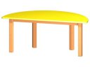 120 x 60 cm - Půlkruhový stůl TERA s barevnou deskou