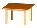 80 x 80 cm - Čtvercový stůl TERA s barevnou deskou