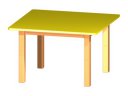 80 x 80 cm - Čtvercový stůl TERA s barevnou deskou